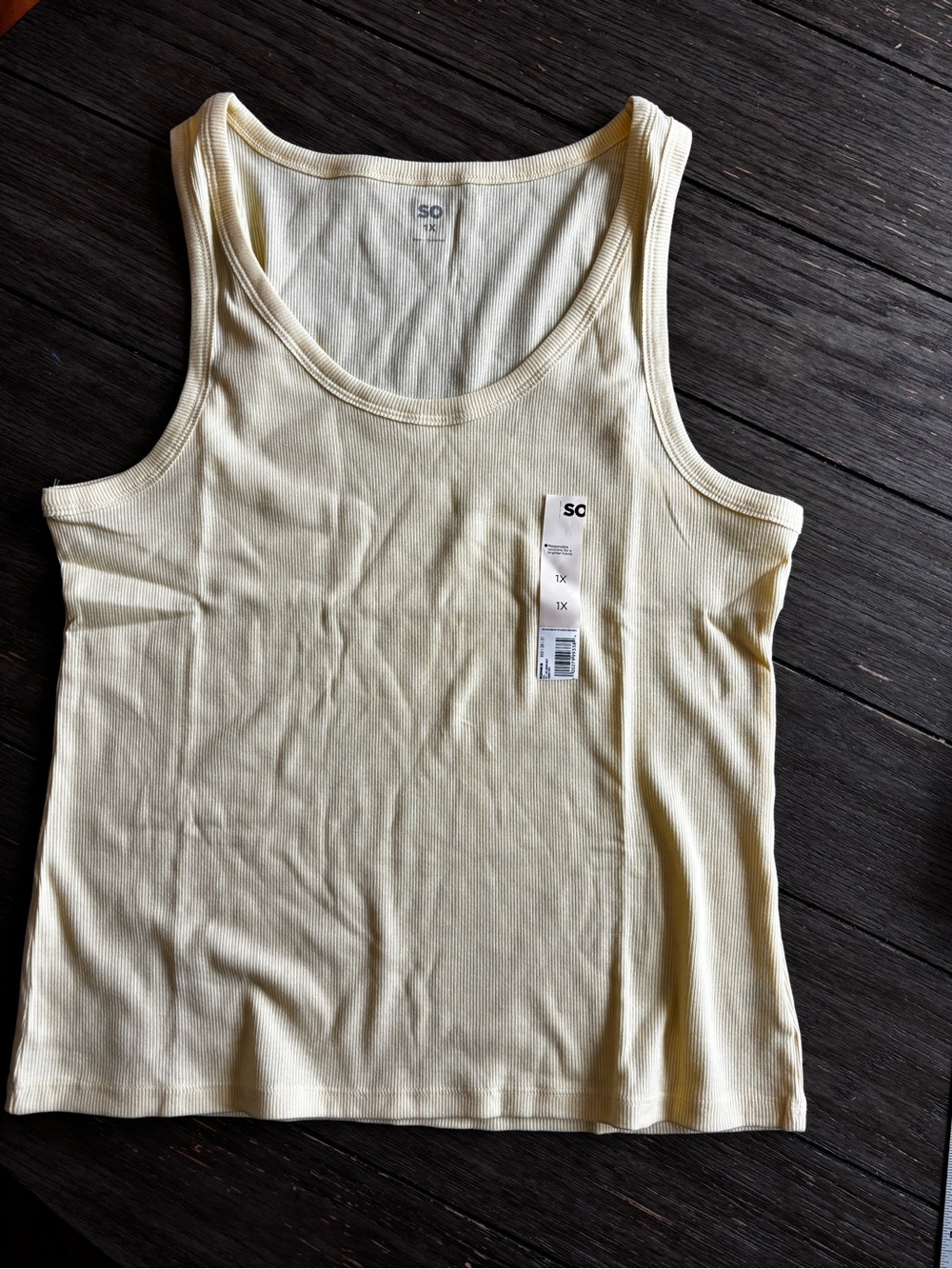 SO Women’s Cream Ribbed Tank Top